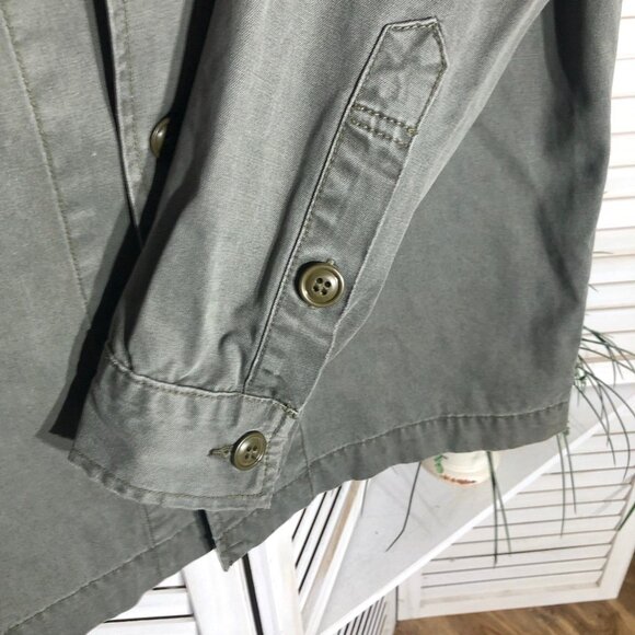 Lucky Brand Cotton Jacket NASA Patches Cargo Pockets Military Green Men’s sz M - Picture 15 of 16